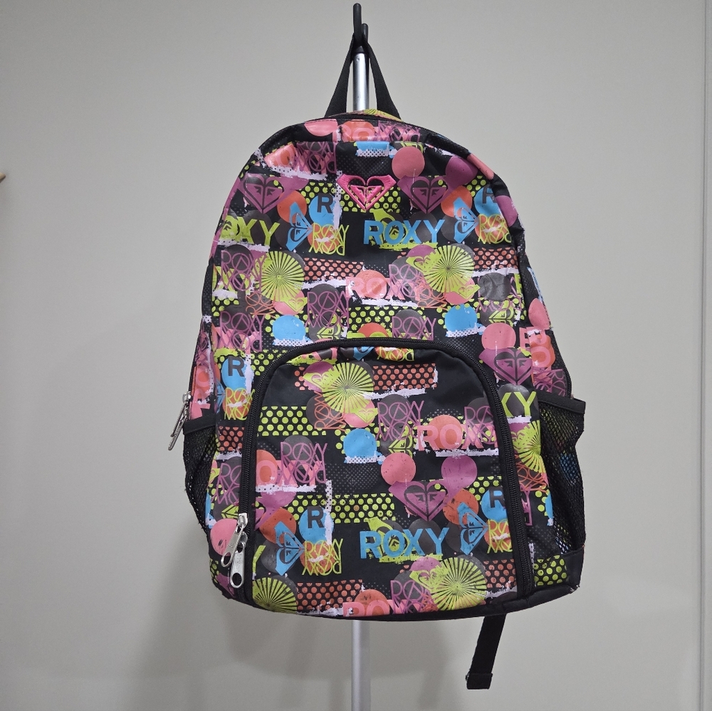 Roxy Colorful Logo Print Backpack